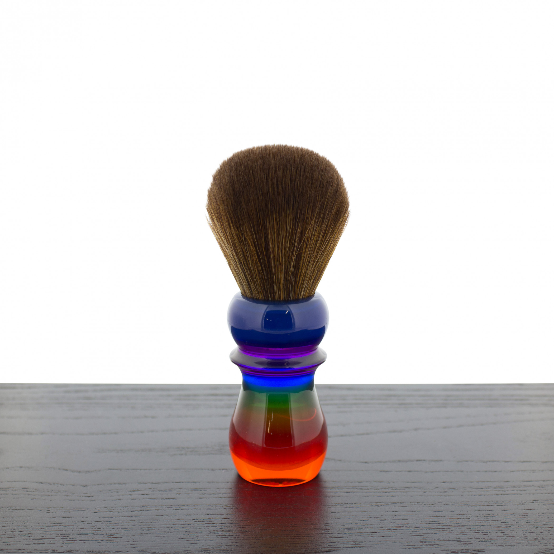 Product image 0 for Yaqi Brown Synthetic Shaving Brush, Rainbow Handle